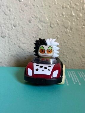Villain Character Toy Car - Black & White Hair, Red & White Car